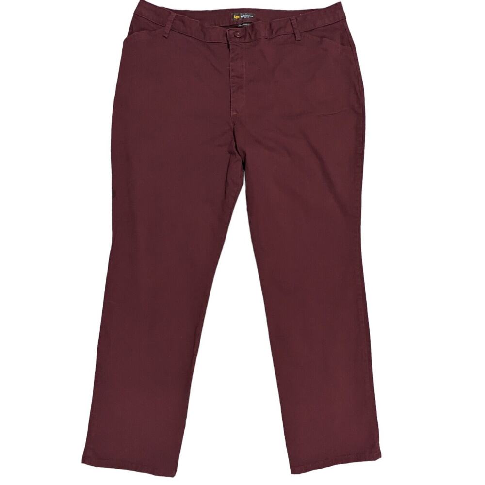 LEE Relaxed Fit Straight Leg‎ Jeans Women Size 18 Inseam 30" Mid-Rise Red